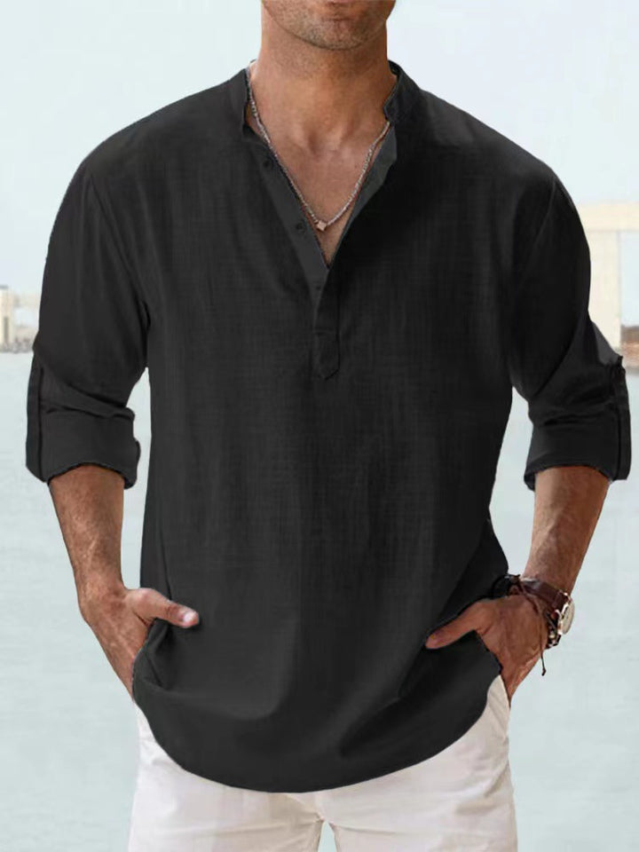 Men's half-sleeve shirt with Henley neckline and casual fit Lisslune