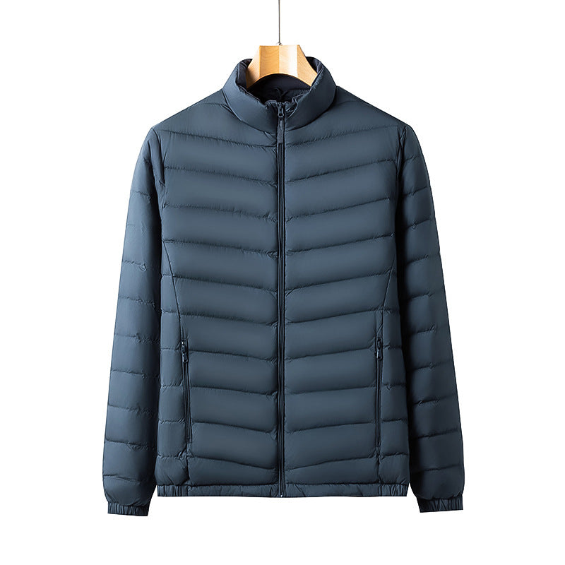 Men's Lightweight Quilted Jacket with High Collar and Side Pockets Lisslune