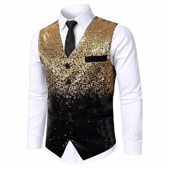 Men's Glittering Holiday Vest Lisslune