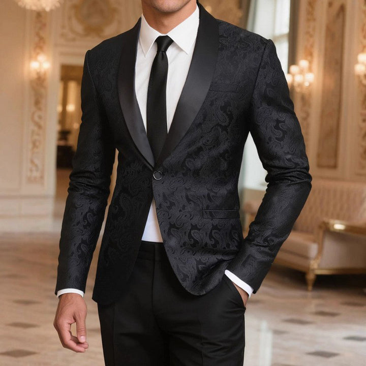 Men's elegant tuxedo blazer with paisley pattern Lisslune