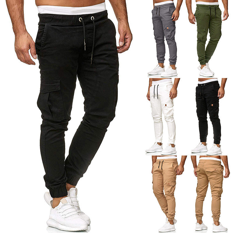 Men's cargo joggers with elastic waistband and practical pockets Lisslune