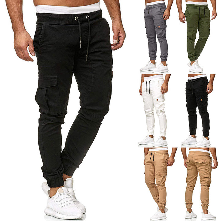 Men's cargo joggers with elastic waistband and practical pockets Lisslune