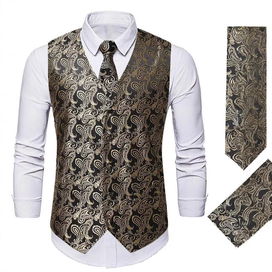 Men's elegant waistcoat with paisley pattern Lisslune