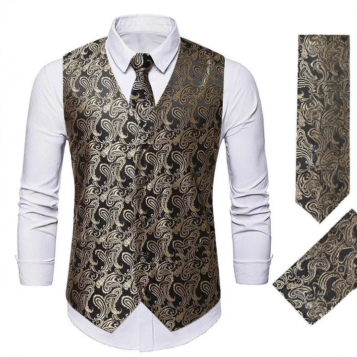 Men's elegant waistcoat with paisley pattern Lisslune