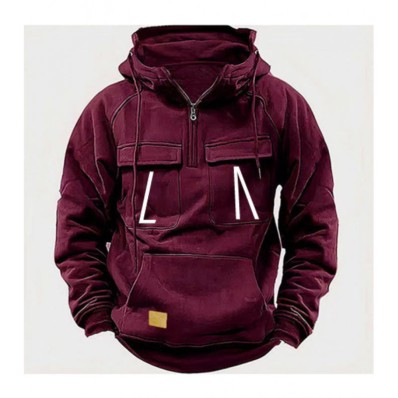 Men's leisure hoodie with pockets and modern fit Lisslune