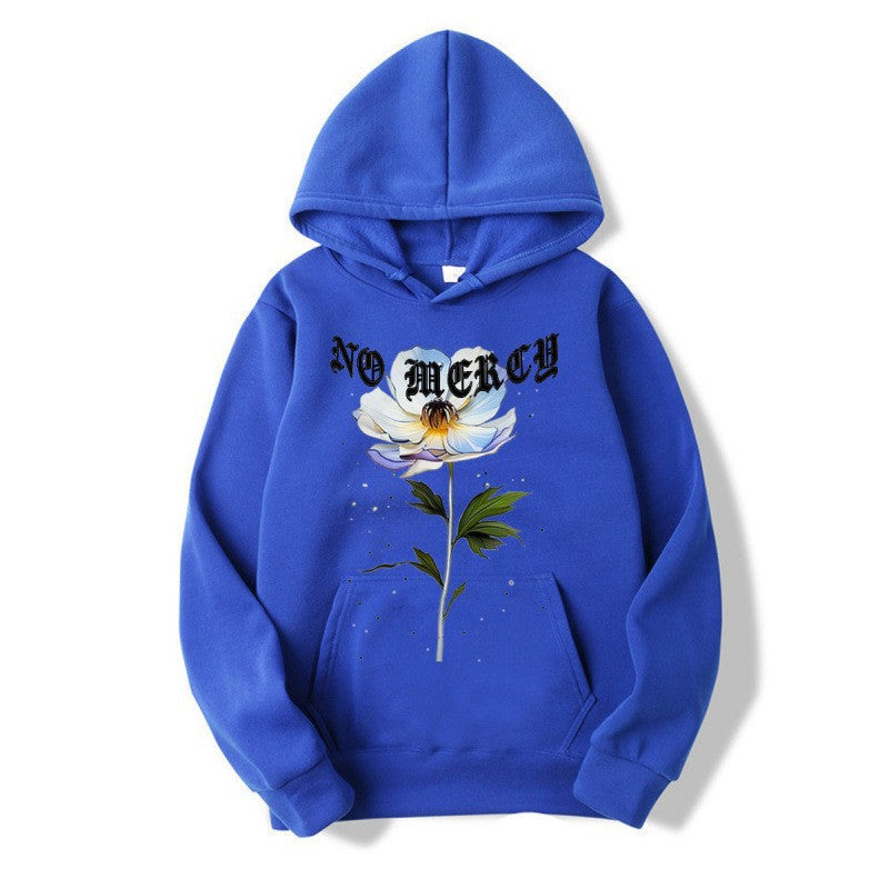 Women's hoodie with floral print and prominent lettering Lisslune