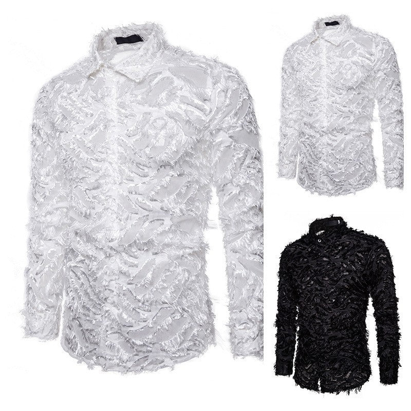 Men's Stylish Shirt with Textured Design Lisslune