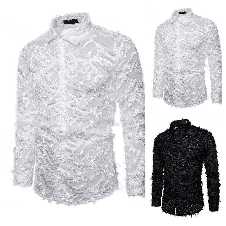 Men's Stylish Shirt with Textured Design Lisslune