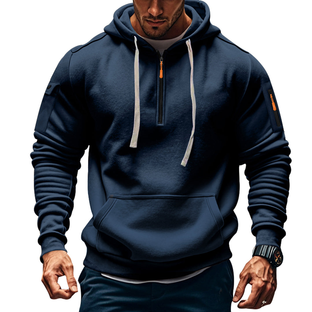 Men's sports hoodie with practical zipper and side pockets Lisslune