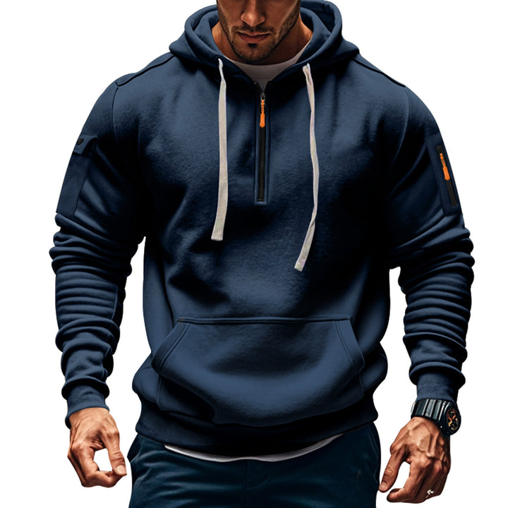 Men's sports hoodie with practical zipper and side pockets Lisslune