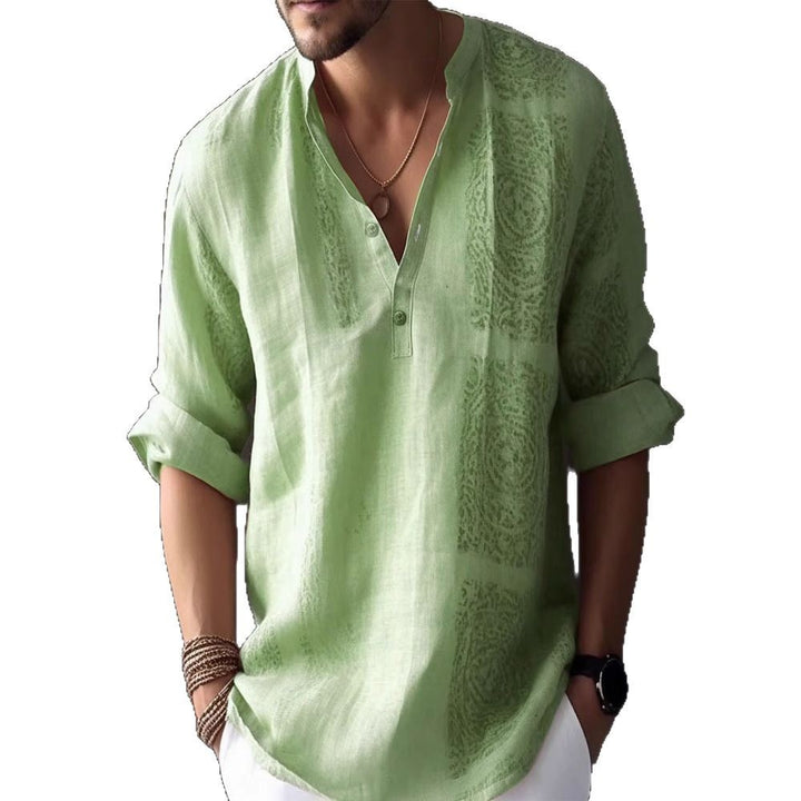 Men's linen shirt with stylish button details Lisslune