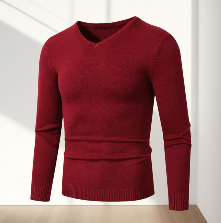 Men's elegant V-neck sweater Lisslune