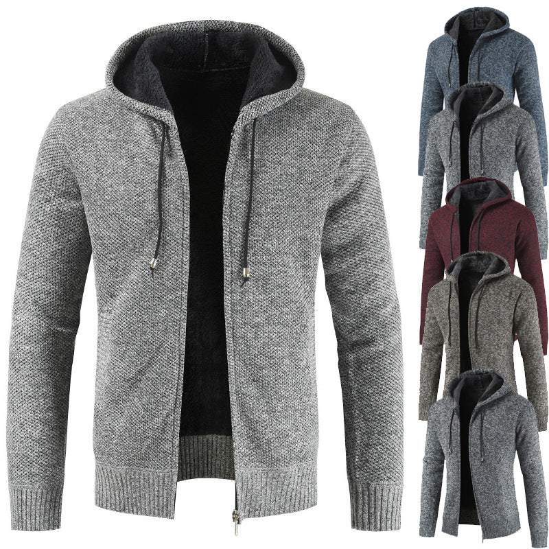 Men's Hoodie Jacket with Warming Fleece Lining Lisslune