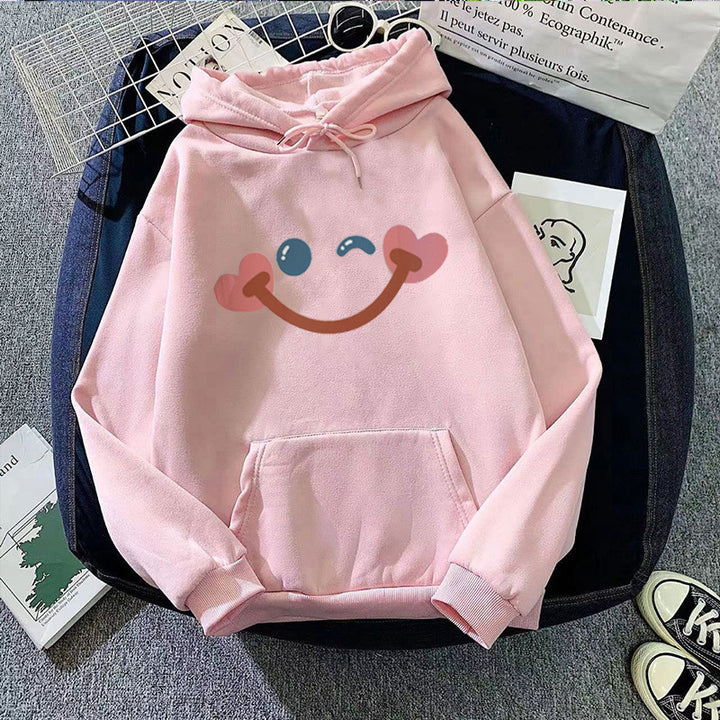 Women's hoodie with cheerful smiley design Lisslune