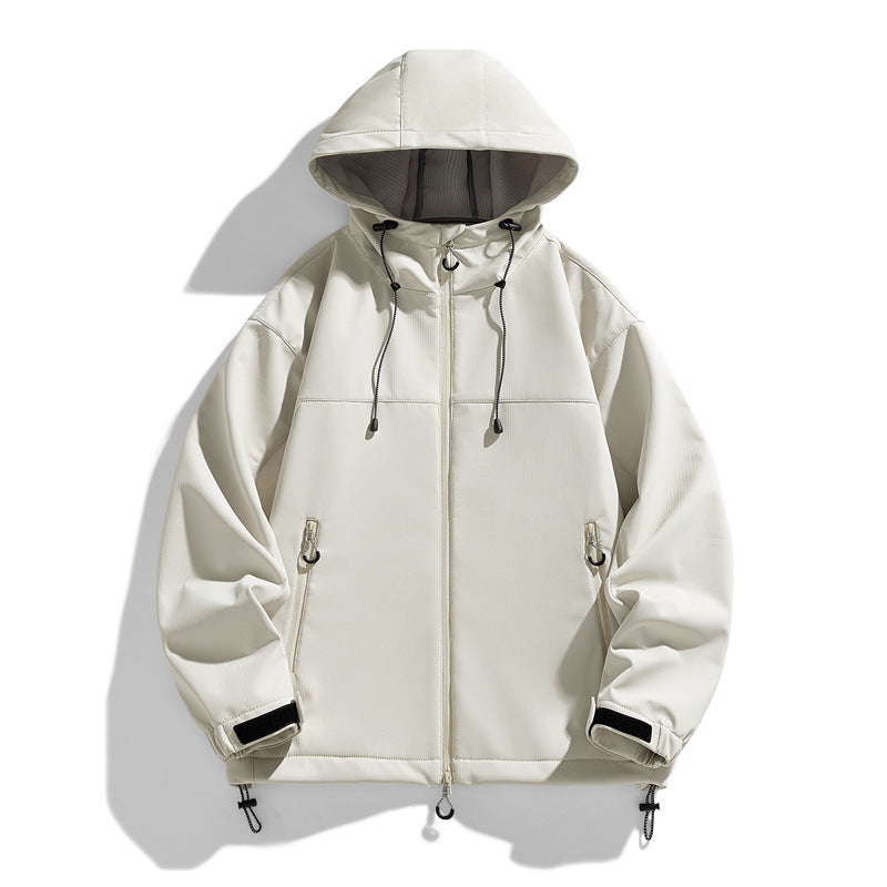 Men's Technical Transitional Jacket with Adjustable Hood Collar and Practical Zip Pockets Lisslune