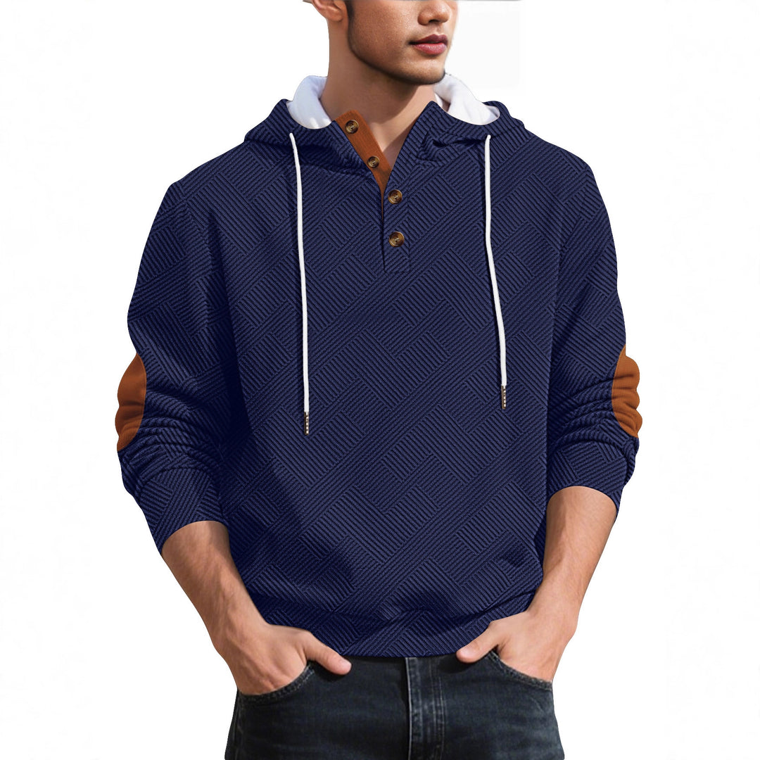 Men's stylish hoodie with textured material and fashionable accents Lisslune
