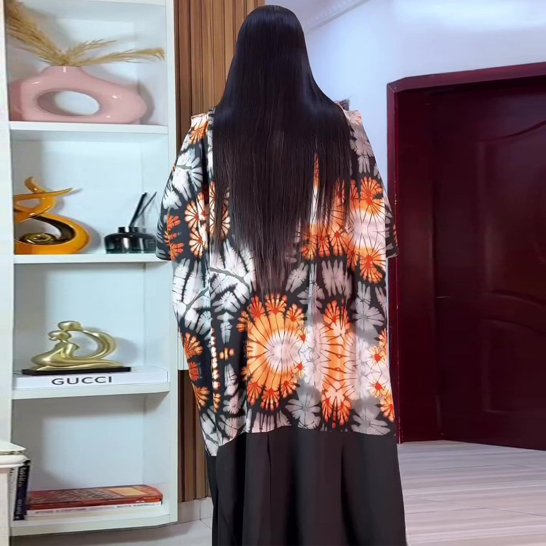 Women's maxi dress with unique batik print Lisslune