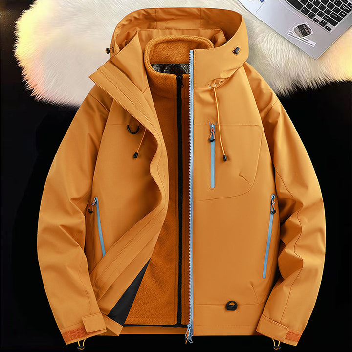 Men's Weatherproof Multi-Functional Jacket with Detachable Hood Lisslune