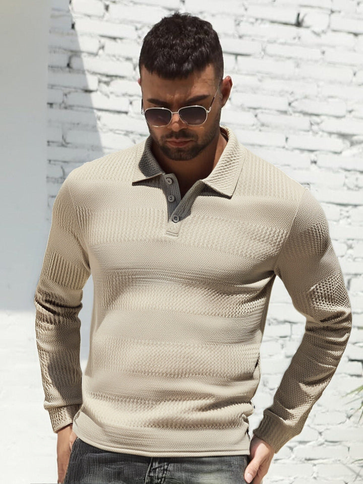 Men's Long Sleeve Polo Shirt Lisslune