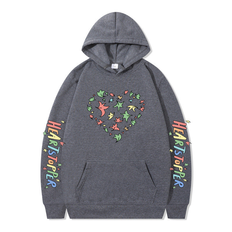 Women's hoodie with creative heart and leaf design Lisslune
