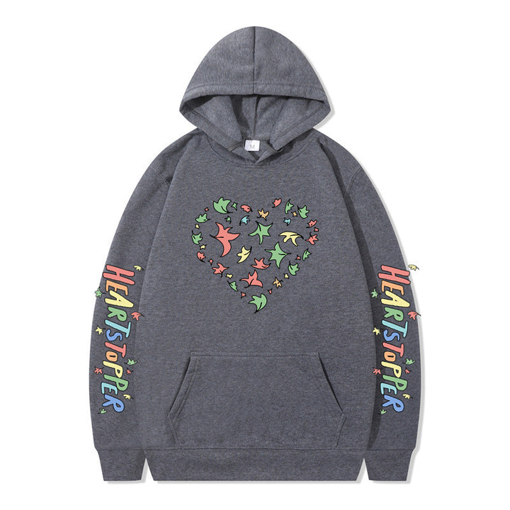 Women's hoodie with creative heart and leaf design Lisslune