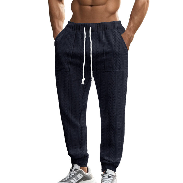 Men's sporty jogging pants with modern knit pattern Lisslune