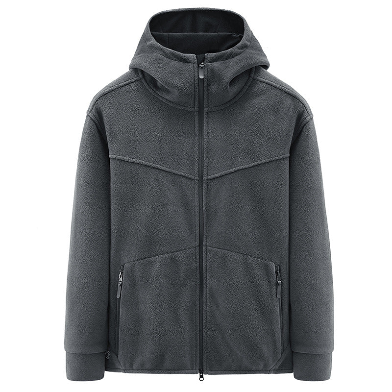 Men's Fleece Jacket with Ergonomic Cut and Practical Zip Pockets Lisslune