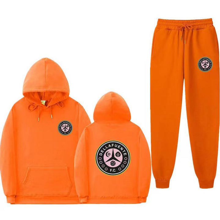 Women's comfortable leisure lounge suit with kangaroo pocket and modern logo Lisslune