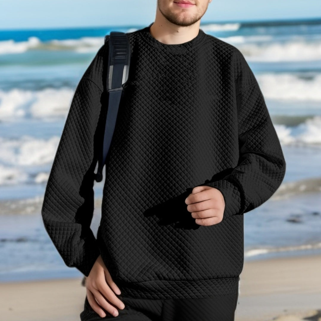 Men's casual sweatshirt with modern quilted pattern Lisslune