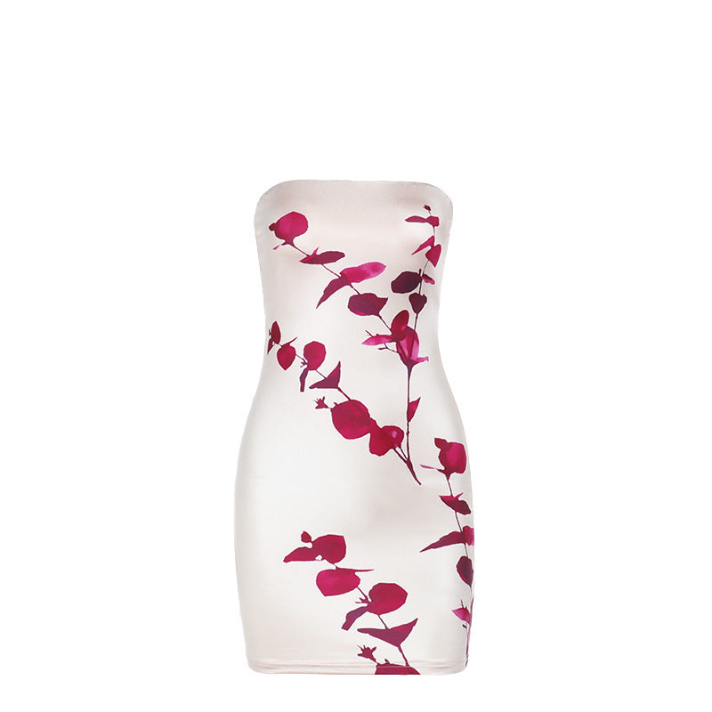Women’s Floral Motif Mini Dress with Figure-Flattering Cut