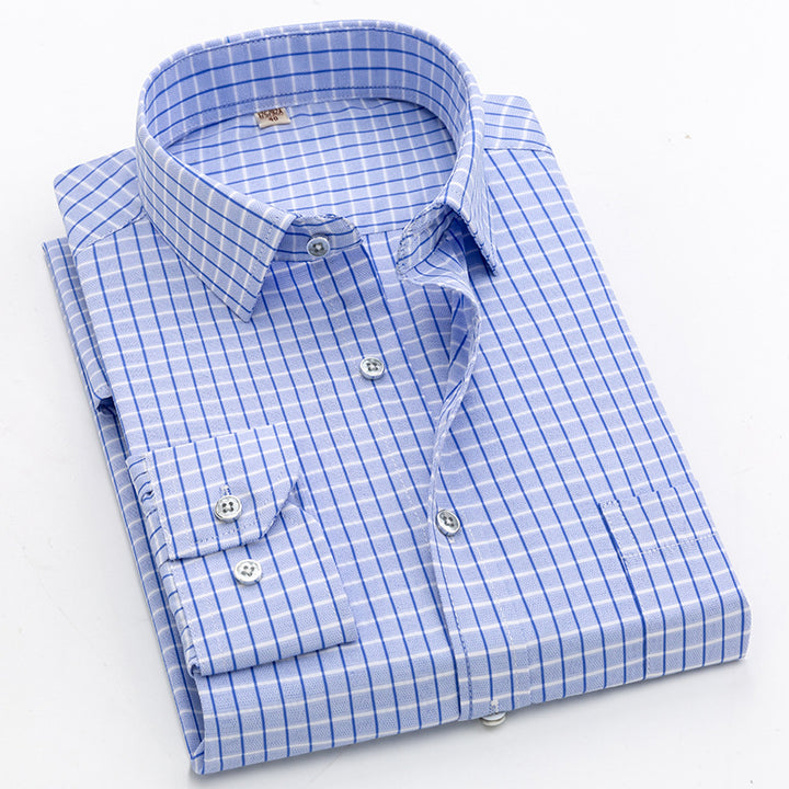 Men's Checked Shirt with Classic Cut and Modern Accents Lisslune