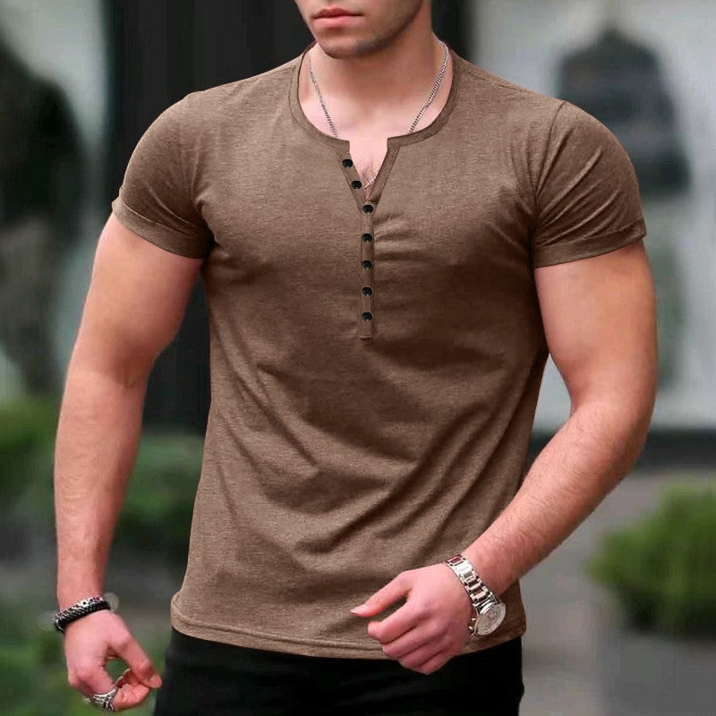 Men's Short Sleeve Shirt with Classic Collar and Fashionable Button Closure Lisslune