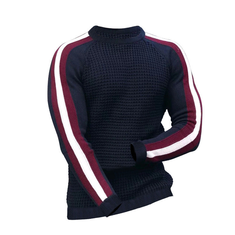 Men's knitted sweater with sporty stripes Lisslune