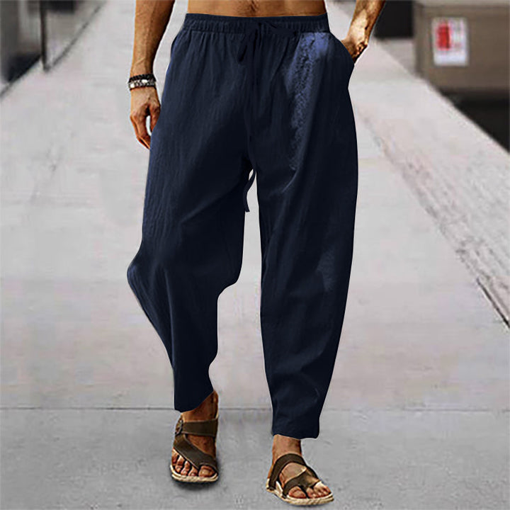Men's lightweight and comfortable leisure pants with elastic waistband Lisslune