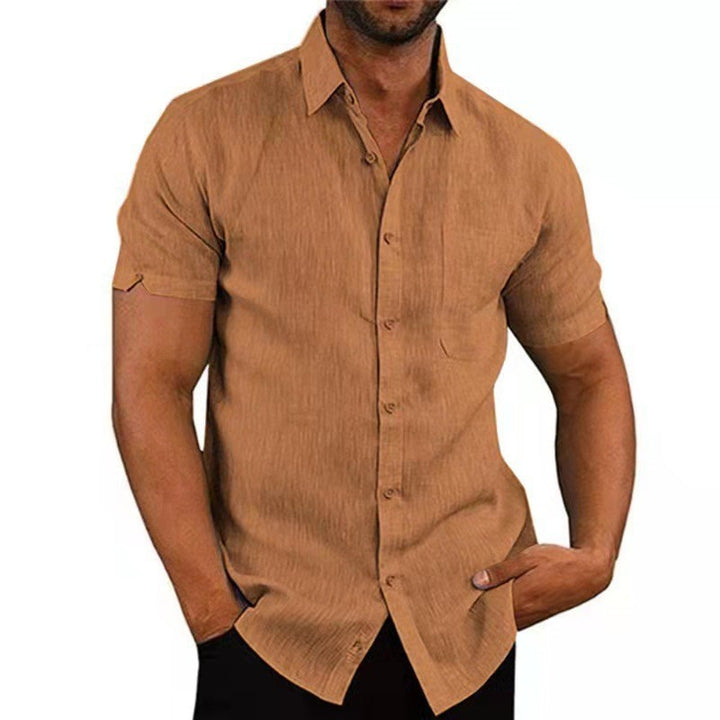 Men's short sleeve shirt made of breathable blended fabric with an elegant structure Lisslune
