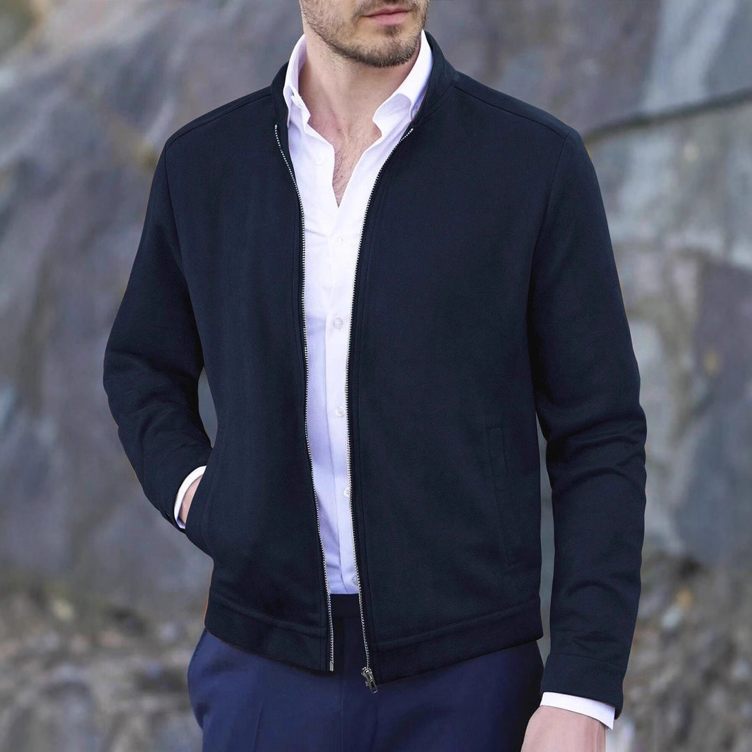 Men's fleece jacket with modern stand-up collar and soft inner lining Lisslune