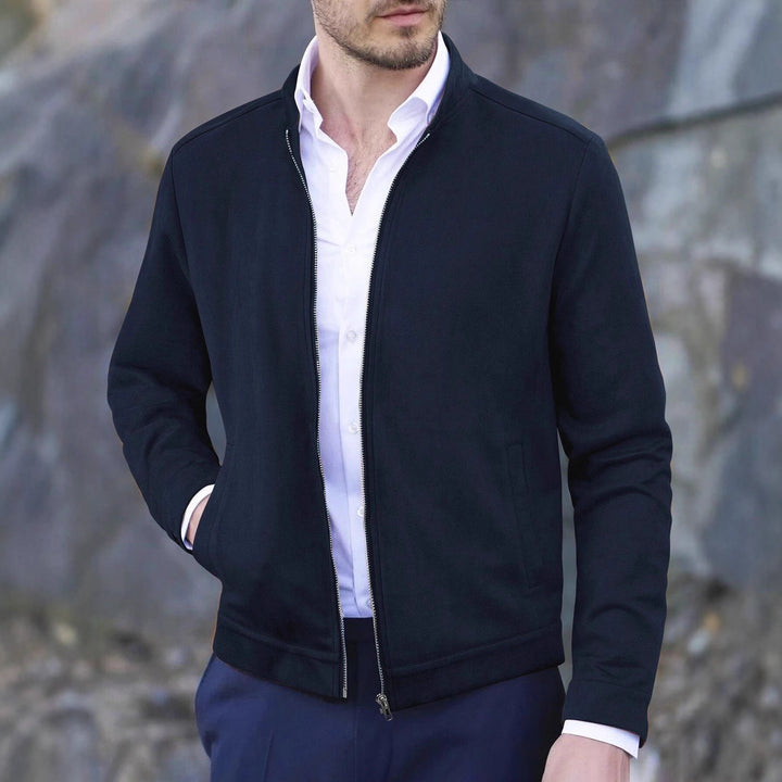 Men's fleece jacket with modern stand-up collar and soft inner lining Lisslune