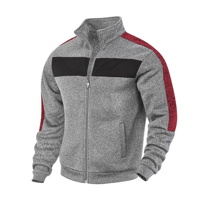 Men's sporty fleece jacket with high collar and reflective accents Lisslune