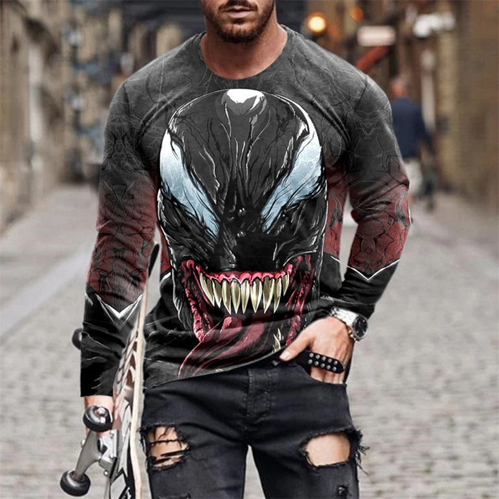 Men's long sleeve t-shirt with artistic Venom design Lisslune