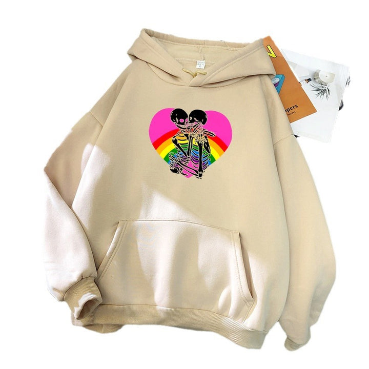 Ladies hoodie with colorful love motif Lisslune