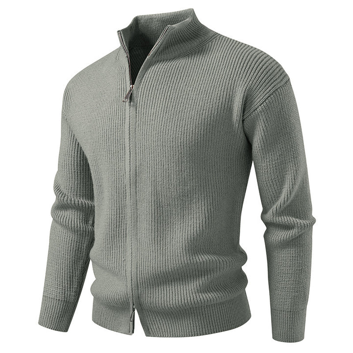 Men's cardigan with stand-up collar and zipper Lisslune