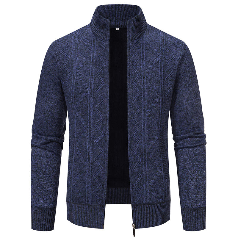 Men's cardigan with high collar and zipper Lisslune