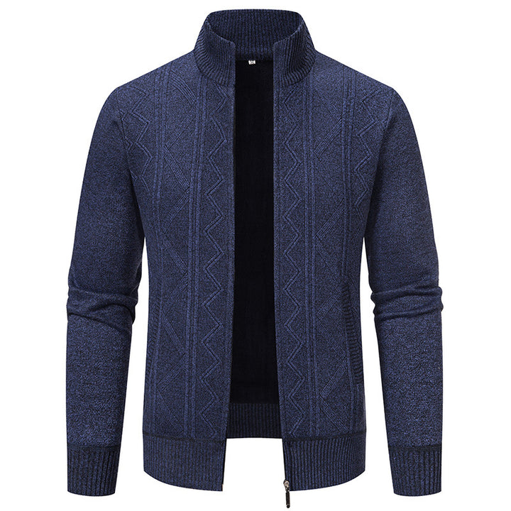 Men's cardigan with high collar and zipper Lisslune