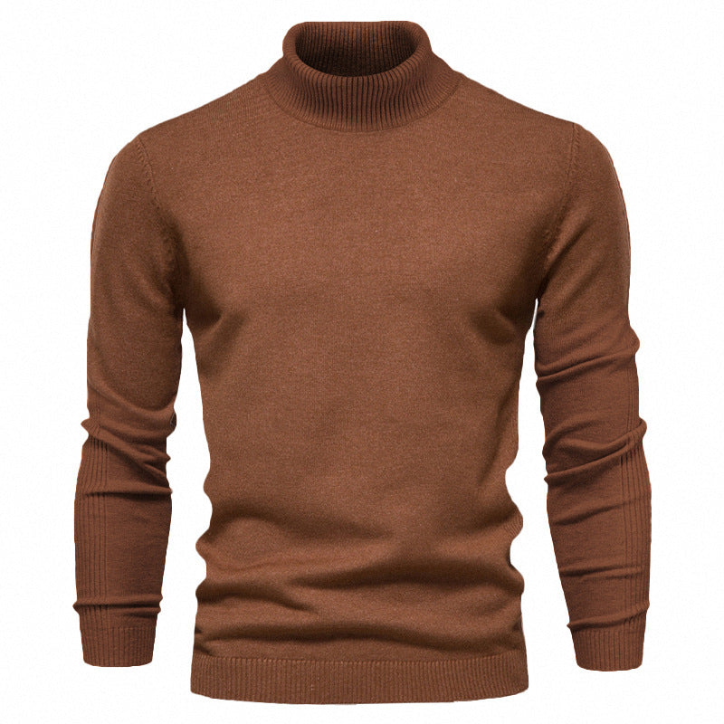 Men's chunky turtleneck sweater made of warming material with a textured surface Lisslune