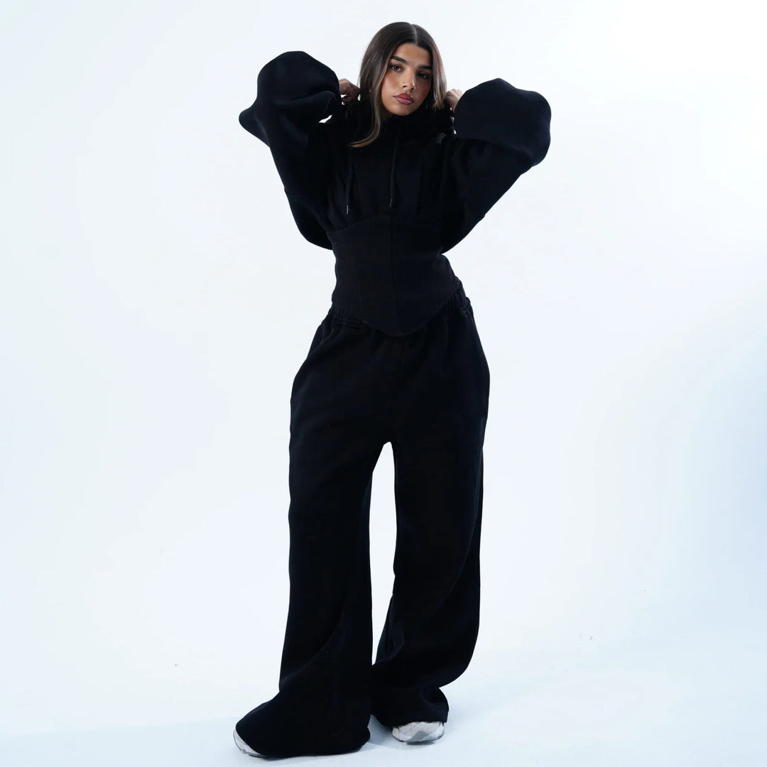 Women's Oversized Hoodie and Wide Pants Set Lisslune