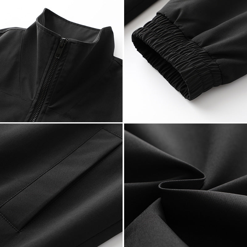 Men's leisure jacket with practical pockets and high collar Lisslune