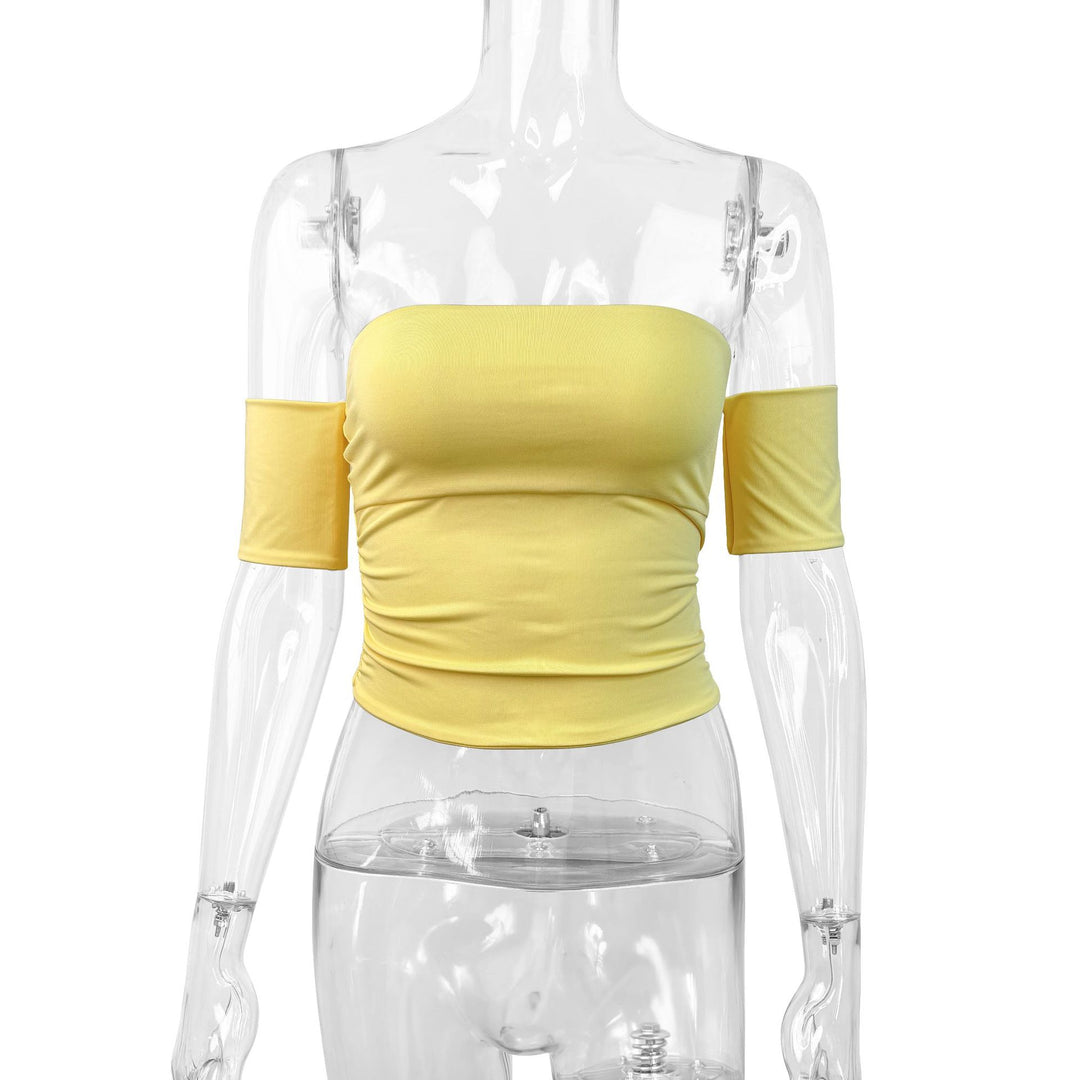 Damen Off-Shoulder Bluse aus elastischem Material mit figurformendem Schnitt Lisslune