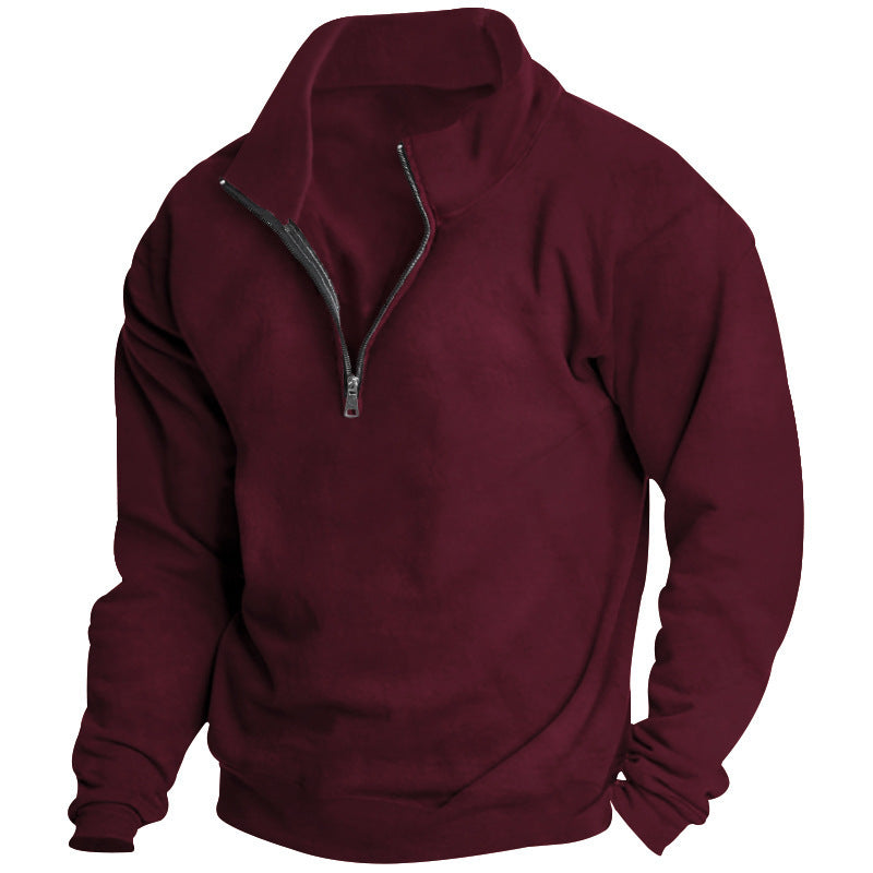 Men's casual hoodie with half zipper and soft lining Lisslune