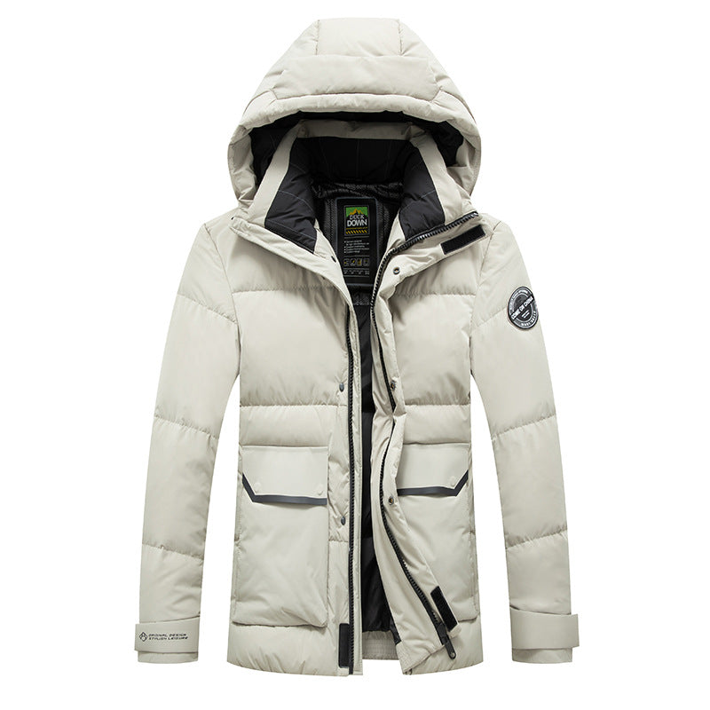 Men's Insulated Puffer Jacket with Adjustable Hood Lisslune