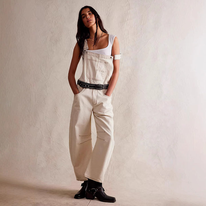 Women's casual denim overalls in a modern cut with adjustable straps Lisslune